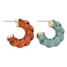 Load image into Gallery viewer, Retro Resin Twisted Hoop Earring
