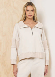 Rib Detail Quarter Zip