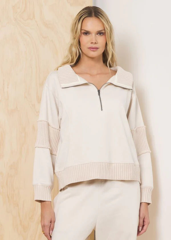 Rib Detail Quarter Zip