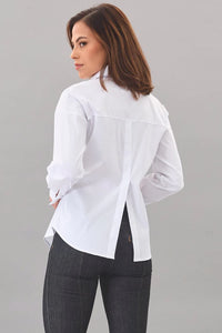 Stretch Poplin Ribbon Shirt