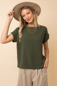 Roll-Up Sleeve Top