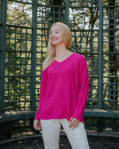 V-Neck Scramble Stitch Sweater