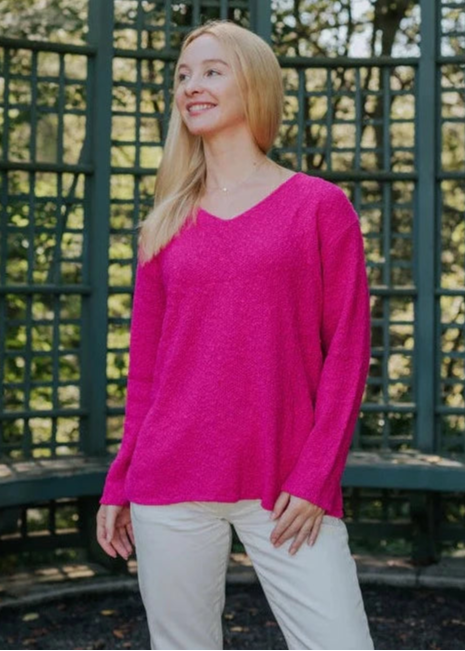 V-Neck Scramble Stitch Sweater