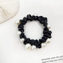 Load image into Gallery viewer, Silk Pearl Hair Scrunchies
