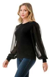Sheer Sleeve Top