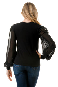 Sheer Sleeve Top
