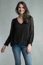 Load image into Gallery viewer, V-Neck Sheer Sleeve Top
