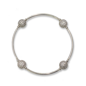 8mm Silver Pave Blessing Bracelet