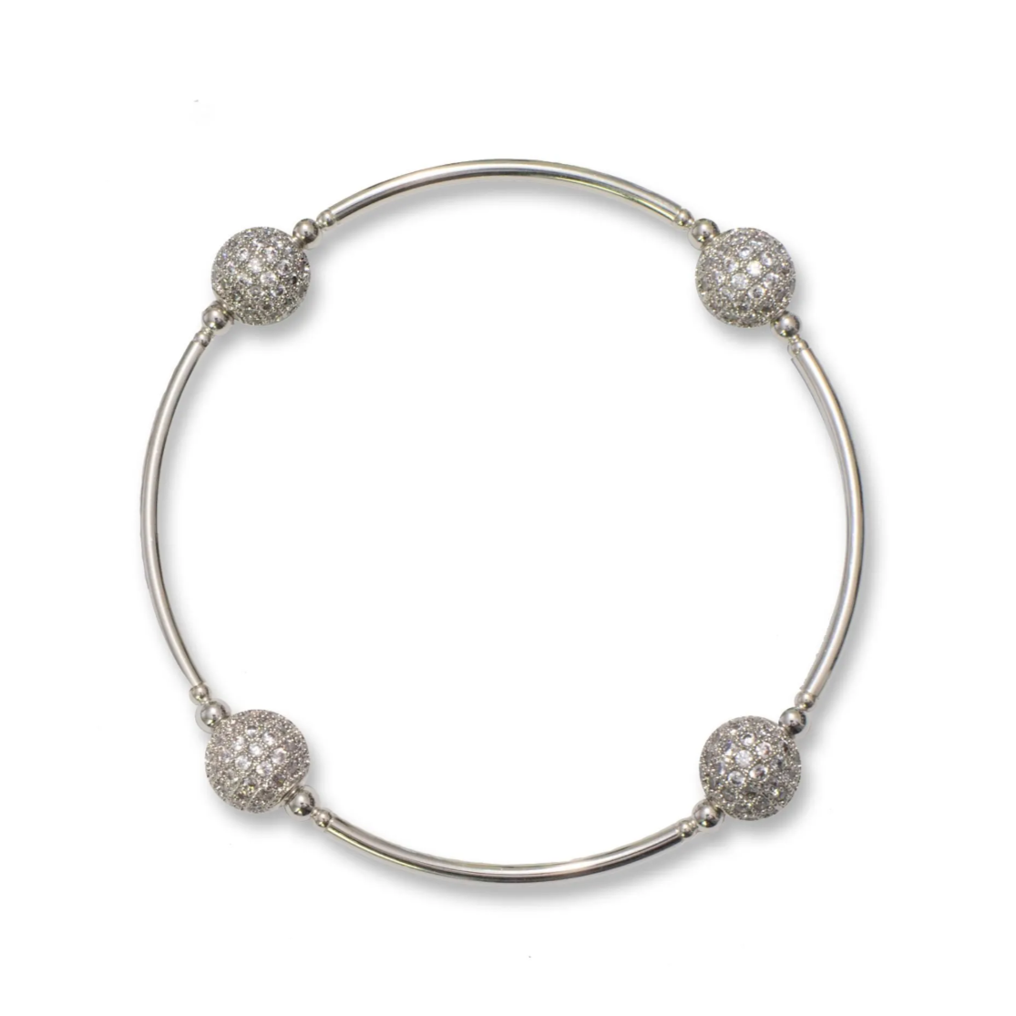8mm Silver Pave Blessing Bracelet