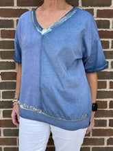 Load image into Gallery viewer, Silver Wash V-Neck Top
