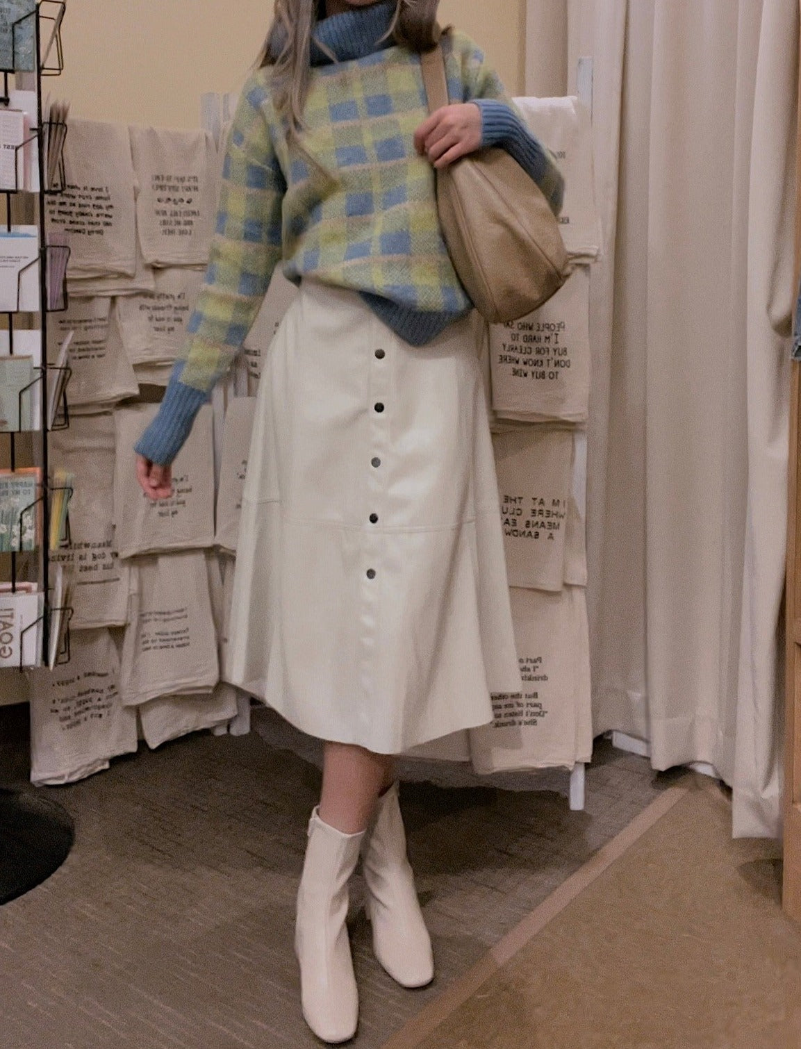 Vegan Snap Front Skirt