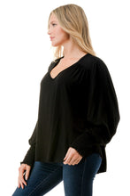 Load image into Gallery viewer, Smocked Sleeve V-Neck
