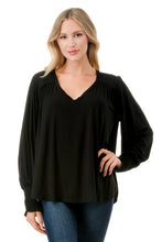 Load image into Gallery viewer, Smocked Sleeve V-Neck
