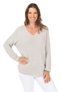 V-Neck Scramble Stitch Sweater