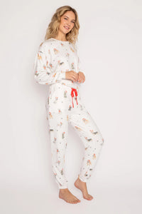 Straws And Paws PJ Set