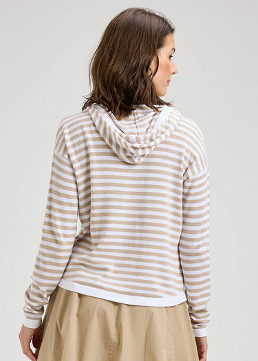 Stripe Button Up Hoodie