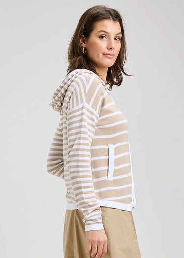 Stripe Button Up Hoodie