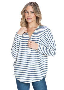 Stripe Zipper Top