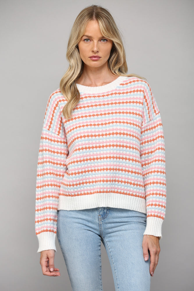 Stripe Crew Neck Sweater