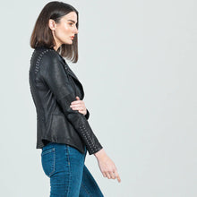 Load image into Gallery viewer, Studded Vegan Moto Jacket
