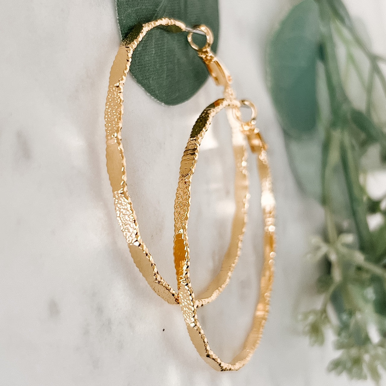 Textured Large Hoop