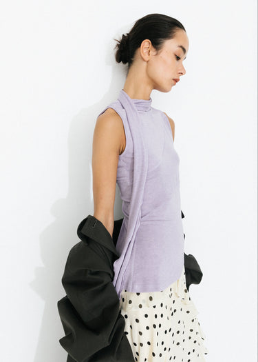 Asymmetrical Tie Neck Tank