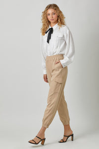 Tie Neck Pleated Blouse