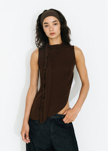 Asymmetrical Tie Neck Tank