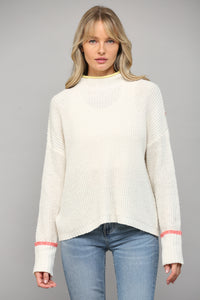 Contrast Color Tipped Sweater
