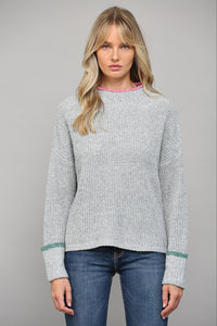 Contrast Color Tipped Sweater