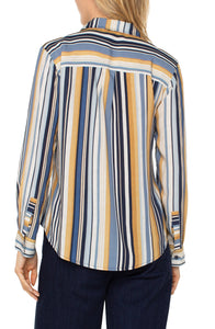 Button Front Stripe Shirt