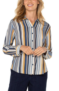 Button Front Stripe Shirt