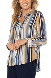 Button Front Stripe Shirt