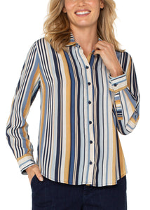 Button Front Stripe Shirt