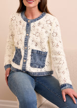 Load image into Gallery viewer, Crochet + Denim Jacket
