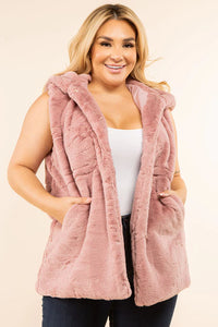 Faux Fur Hooded Vest