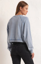 Load image into Gallery viewer, Crop Out Knit Denim Sweatshirt
