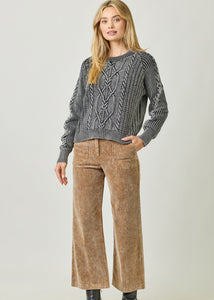 Washed Cable Sweater