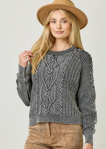 Washed Cable Sweater
