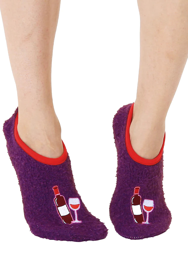 Fuzzy Wine Slipper Socks