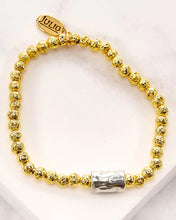 Load image into Gallery viewer, Hammered Barrel Beaded Bracelet
