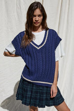 Load image into Gallery viewer, Varsity V-Neck Sweater Vest
