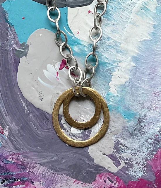 Double Circle Thick Chain Necklace
