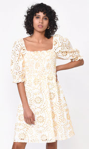 Evana Emboidered Eyelet Dress