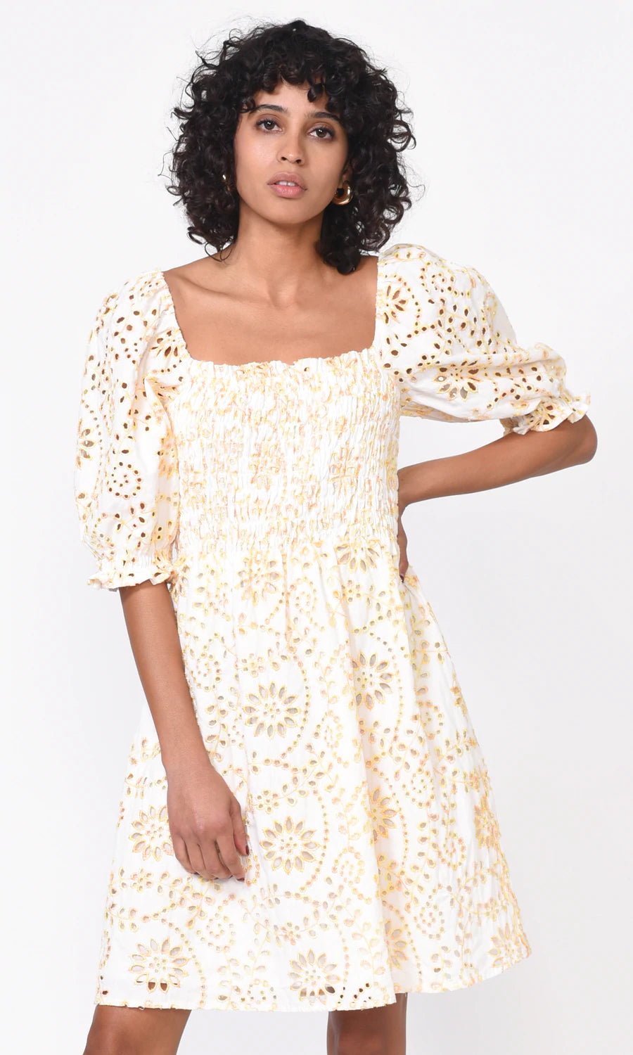 Evana Emboidered Eyelet Dress