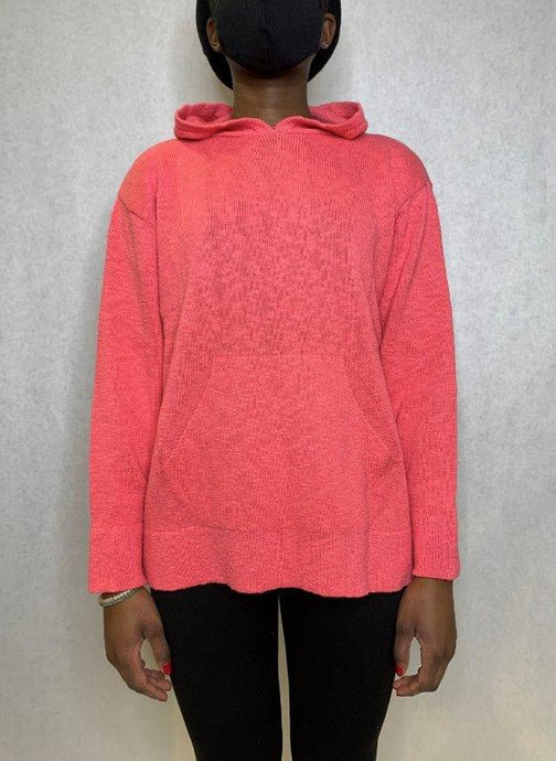 Hoodie Sweater with Pouch Pocket - CORAL