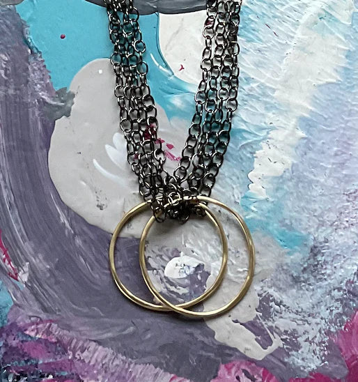 Multi Chain + Open Circle Necklace