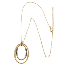 Load image into Gallery viewer, Gold Plated Oval Pendant Necklace
