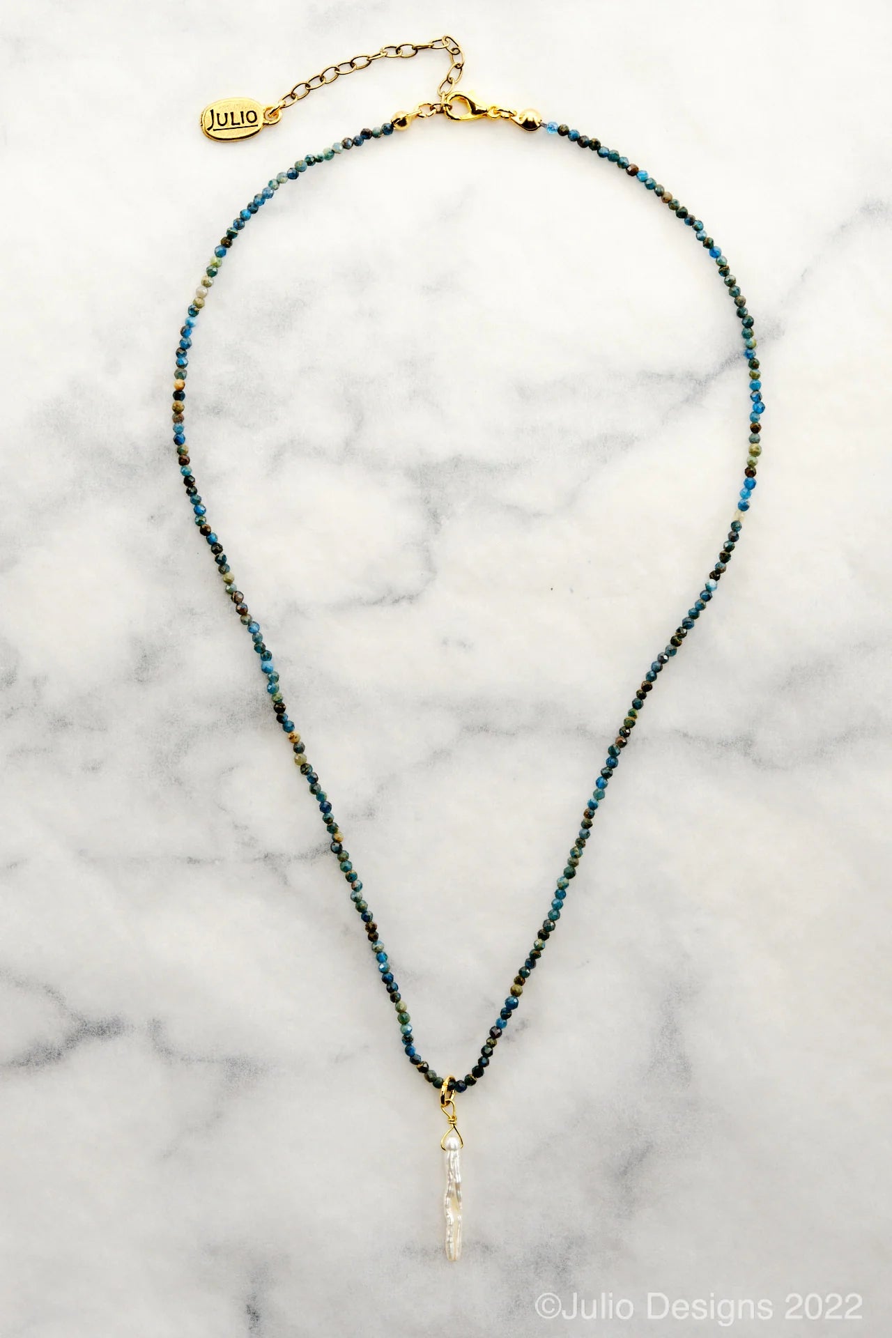 Beaded Neck + Pearl Drop