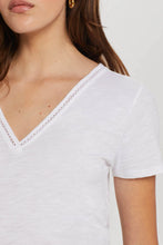 Load image into Gallery viewer, Link Embroidery V-Neck Ringer Tee
